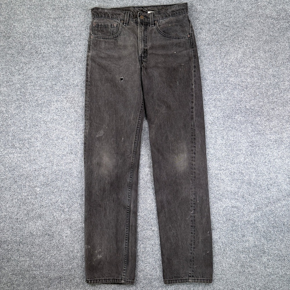 Vintage Levis 505 Jeans Mens 30x32 Black Faded Distressed Made in USA 90s